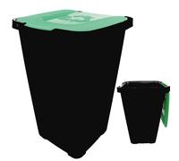 Poubelle 50L en Polypropylène Noir Carrée, Facile à Nettoyer