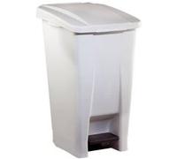 Poubelle 60 litres rectangle à pédales blanche - Blanc - Rossignol G
