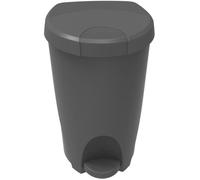 Poubelle 70 L Stepy EDA - Apédale - Avec roulettes et patins antidérapants - 41 x 51 x 63 cm - Gris - En plastique