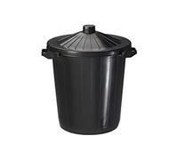 Poubelle 75 litres ronde extérieur PVC noire