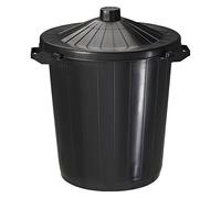 Poubelle 75 litres Rossignol ronde extérieur PVC noire