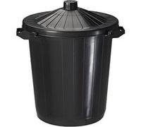 Poubelle 75 litres ronde extérieur PVC noire