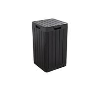 Poubelle 80 Litres Noire Résine Couvercle à pression