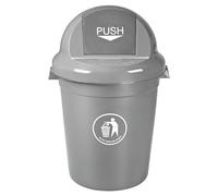 Poubelle 80 litres Push ronde grise