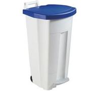 Poubelle 90 litres Rossignol tri sélectif rectangle à pédale bleue G
