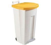 Poubelle 90 litres Rossignol tri sélectif rectangle à pédale jaune Jaune G