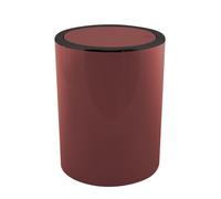 MSV - Poubelle AS Kamaka 6L Berry - Bordeaux avec Bord Noir - 24.2 x 19 x 19 cm - Design Compact pour Cuisine et Salle de Bain - Couvercle Pratique - Usage Intérieur