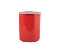 MSV Bad Serie Aspen Poubelle de salle de bain, à pédale, avec couvercle basculant, 6 l (diamètre x hauteur) : environ 18,5 x 26 cm, rouge