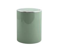 MSV - Poubelle à Bascule PP Kamaka - Couvercle Basculant Amovible - Design Moderne - Idéale pour Toilettes, Salle de Bain, Bureau - Ronde - 6 L - Vert Basilic - Élégante et Fonctionnelle