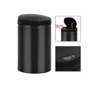 Poubelle à capteur automatique 30 L Acier au carbone Noir