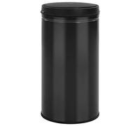vidaXL Poubelle à capteur automatique 60 L en acier au carbone Noir