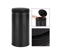 Poubelle à capteur automatique 70 L Acier au carbone Noir