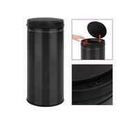 Poubelle à capteur automatique 80 l acier au carbone noir