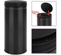 Vidaxl Poubelle À Capteur Automatique 80 L Acier Au Carbone Noir