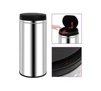 Poubelle à Capteur Automatique pour Cuisine, Salle de Bain, Bureau 80 L Acier Inoxydable