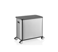 Poubelle à capteur / système de tri des déchets Clean Mobile 2 compartiments 48L (2x24L) incl. roulettes acier inoxydable argent