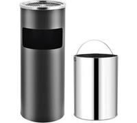 Poubelle à cendrier d hôtel 30 L Acier Gris gris G