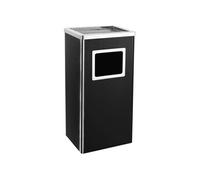 vidaXL Poubelle à cendrier d'hôtel 45 L Acier noir