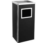 vidaXL Poubelle à cendrier d'hôtel 45 L Acier noir