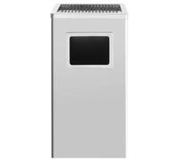 vidaXL Poubelle à cendrier et recyclage acier inoxydable argenté 45 L