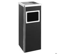 Poubelle à cendrier d'hôtel acier vidaXL - Noir - 24x24x61 cm