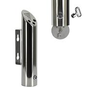 Poubelle à Cigarettes Murale Extérieure, Cendrier à Cigarettes Verrouillable avec 2 Clés Cendrier pour Pub Bureau Restaurant Jardin Extérieur, Silver, 7.5*H46CM