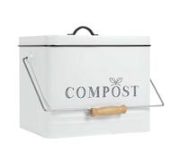 Poubelle à Compost 10L Métal avec Poignée et Couvercle avec Filtre - JETOR