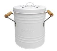 AltoBuy Poubelle à Compost 4L Métal avec Couvercle et Poignées en Bois