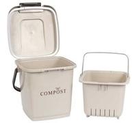 Poubelle à Compost 8L avec Panier Perforé et Couvercle à Clapet - FLIRIS -