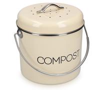 Navaris Poubelle à Compost 3L - Bac à Compost de Cuisine en Acier Inoxydable pour Déchets Alimentaires - 3X Filtre Charbon