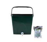 Poubelle à compost de cuisine avec robinet et couvercle - Poubelle de composteur de comptoir pour un compostage facile, seau de fermentation vert pour élimination des déchets de cuisine