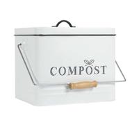 Poubelle à Compost - Je Cherche Une Idee - Métal Peint - 10l - Blanc