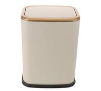 Poubelle à Couvercle Basculant Étroite Rectangulaire 8l, Acier Inoxydable | Bac Intérieur Plastique Amovible, Design Double Couche, pour Bureau et Chambre, Lignes Sobres