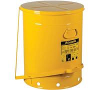 Poubelle à Déchets Huileux en Acier avec Couvercle à Commande Pied, 80 L, Jaune