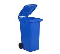 Poubelle à déchets Mobil Plastic 240 l pour usage extérieur - bleu (UNI EN 840)