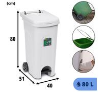 Poubelle À Déchets Pour Collecte Sélective 80L Avec Roues