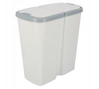 Poubelle à double couvercle Keden Compacta Q DUO 45L Un Compartiment gris clair