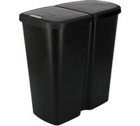Prosperplast Poubelle KEDEN Compacta Q duo – 2 couvercles indépendants, 45 L, 48×28×51 cm