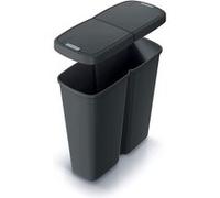 Poubelle à double couvercle Keden Compacta Q DUO 50L Un Compartiment Triage noir