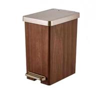 Poubelle À Grains De Bois, Poubelle De Bureau Rectangle, Poubelle Grande Corbeille À Papier Durable Antidérapant Poubelle Corbeille for Chambre, Salon 12L(15L)