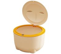 Poubelle à litière pour Chat, Poubelle Anti-Odeur avec Couvercle de Type Presse, litière en Plastique Amovible, réutilisable et Portable pour Petits Animaux d'intérieur, boîte Jaune