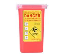 Poubelle à objets tranchants - Élimination des aiguilles Nikou Biohazard, conteneur en plastique pour objets tranchants en plastique à usage médical, Boîte à déchets 1 L (Couleur : Red)