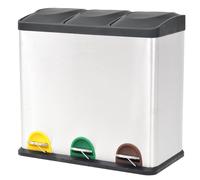 Poubelle à Ordures Acier Inoxydable 24 L Panier Corbeille à Ordures vidaXL