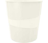 Leitz leitz corbeille à papier wow, en plastique, 15 litres, blanc noir Noir G