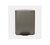 Poubelle à pédale 2x30l platinum 211546