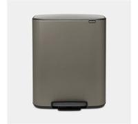 Poubelle à pédale 2x30l platinum 211546