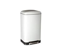 JJA Poubelle à pédale Ariane 5Five – Métal, seau amovible et fermeture silencieuse, 30 L blanche