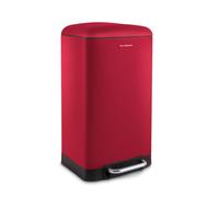 Les Collectors Poubelle de Cuisine à Pédale N°722, Acier inoxydable, Capacité 30L, Sac compatible 30-50L, Compacte, Pratique, Fermeture silencieuse, Seau intérieur amovible, Finition Mat, Rouge