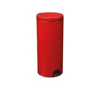 Poubelle à pédale 30l rouge mat lisse 90327