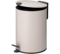 Kela Poubelle de salle de bain Mats 23619 – à pédale – 3 L – Métal – Beige